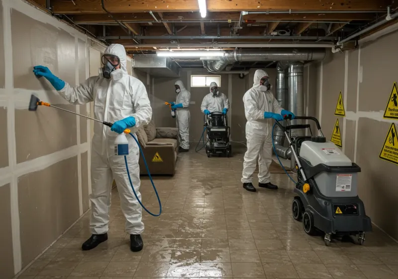 Basement Moisture Removal and Structural Drying process in Millbrook, AL